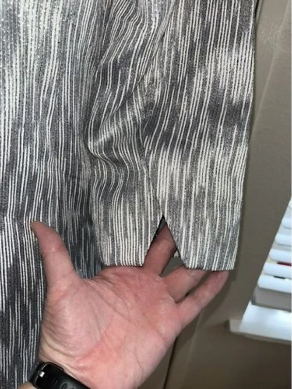 Chico's Silver and Black Striped Jacket